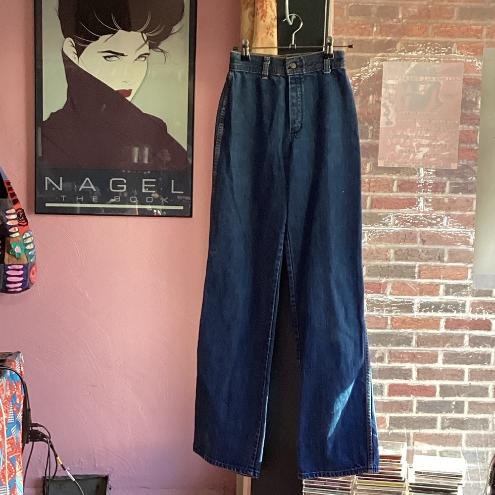Vintage Dark Blue Wide Leg Women's Jeans